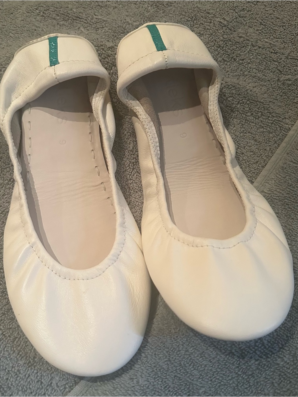 Tieks White Lotus Leather Ballet Flats Size 9